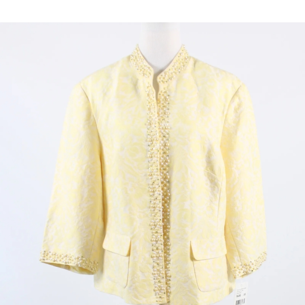 NWOT ECI NY Textured Beaded Jacket size 22